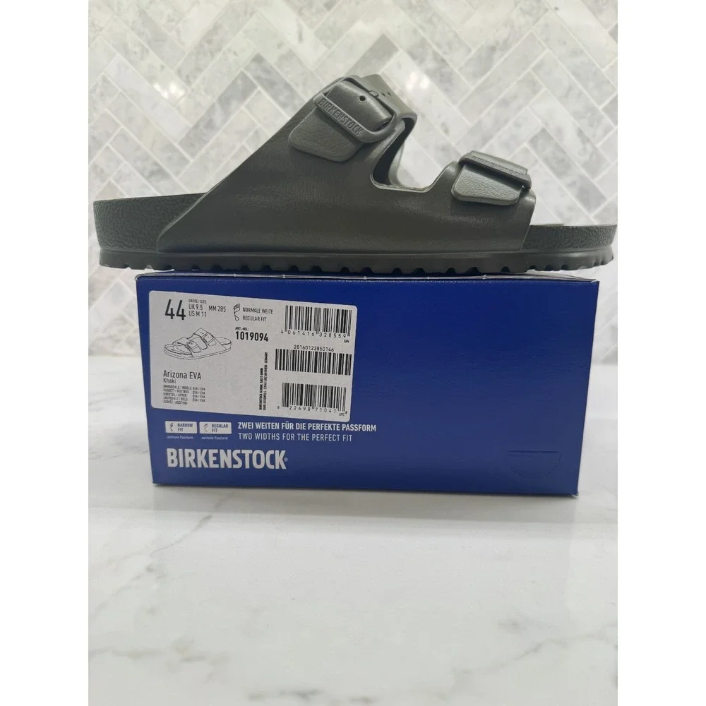 Birkenstock Arizona Essentials EVA Sandals Mens Size 11 44 Khaki Slip On Slides